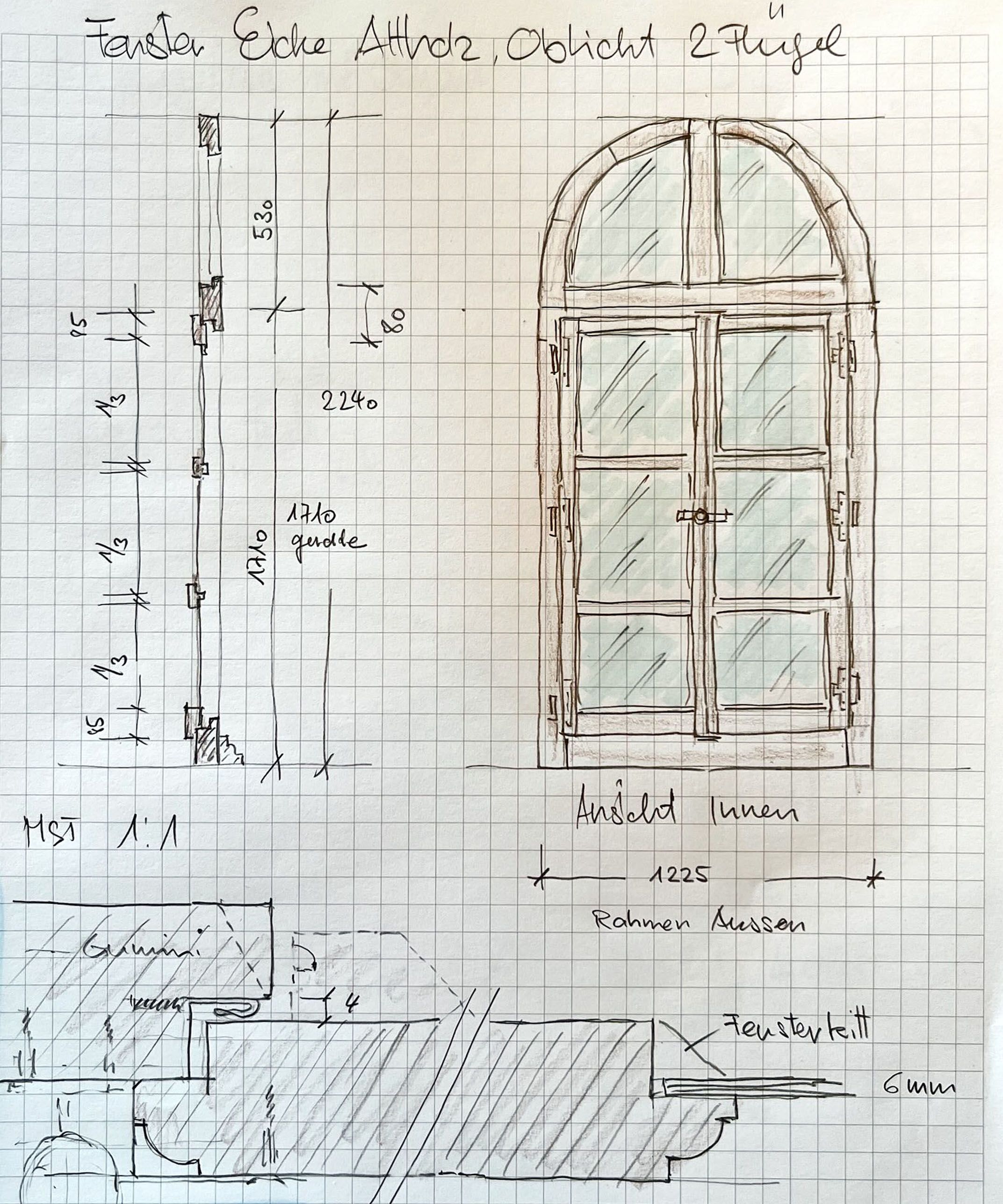 Fenster Eiche - 2 Flügel